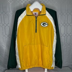 G-III Green Bay Packers Quarter Zip Colorblock Windbreaker L